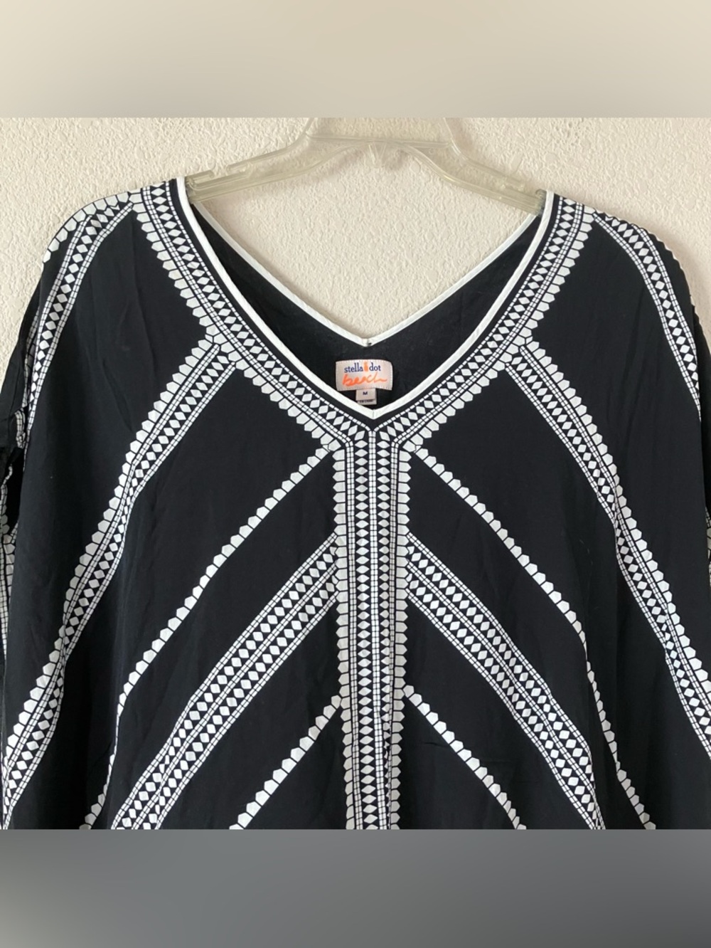 STELLA & DOT Gemma Kimono Tunic M Swim Cover-Up Beach Resort Boho Festival Black - Picture 3 of 11